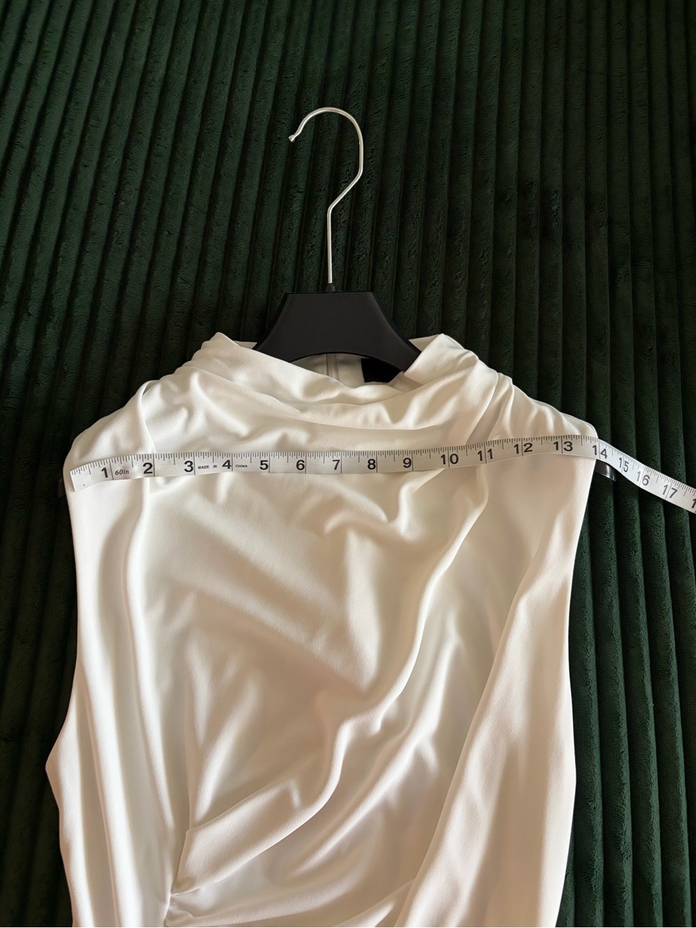 Zara Elegant White Draped Dress - Size L - Like New - Picture 6 of 7